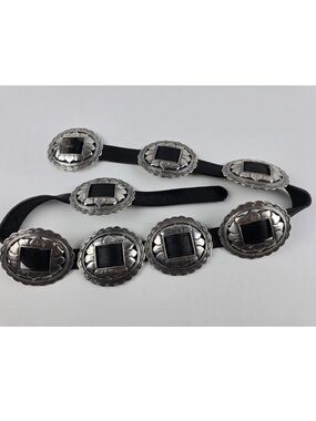 Brighton Heavy Sunflower Black Leather Sliding Concho Belt XL